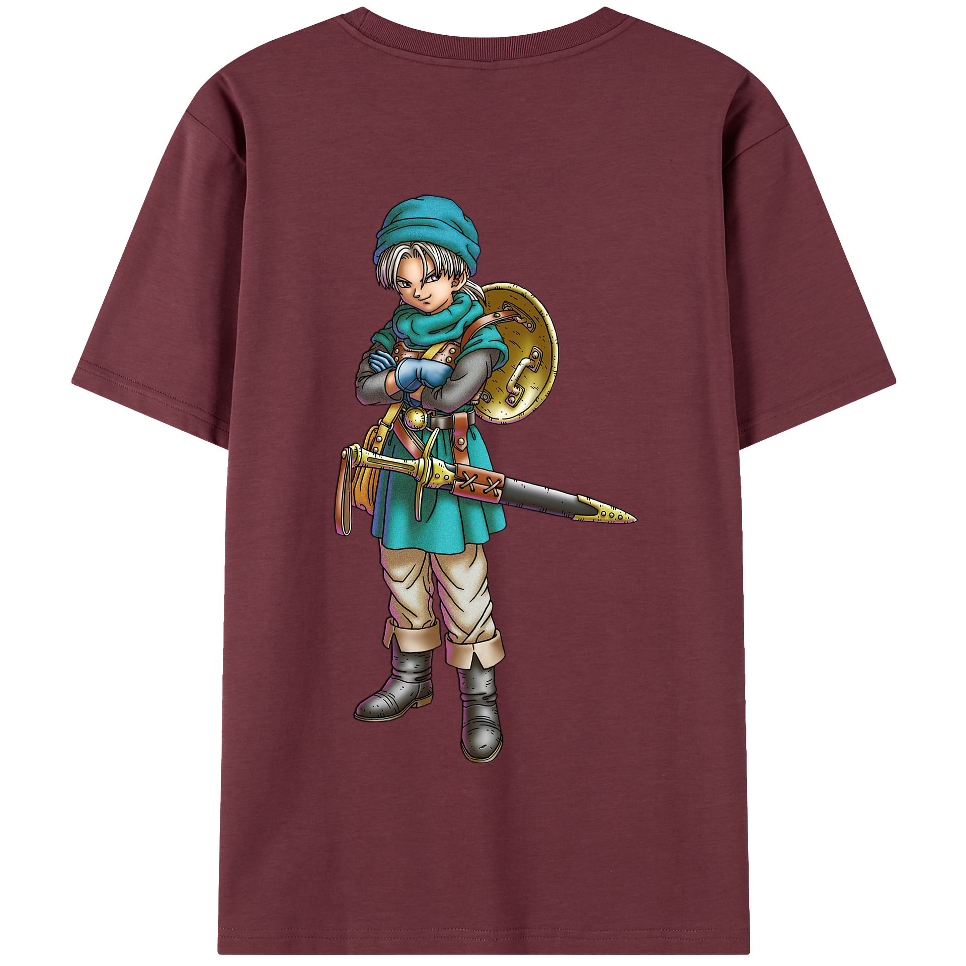 （画像用） ドラゴンクエスト Doragon Kuesuto Dragon Quest 綿100％半袖Tシャツ（背面プリント）